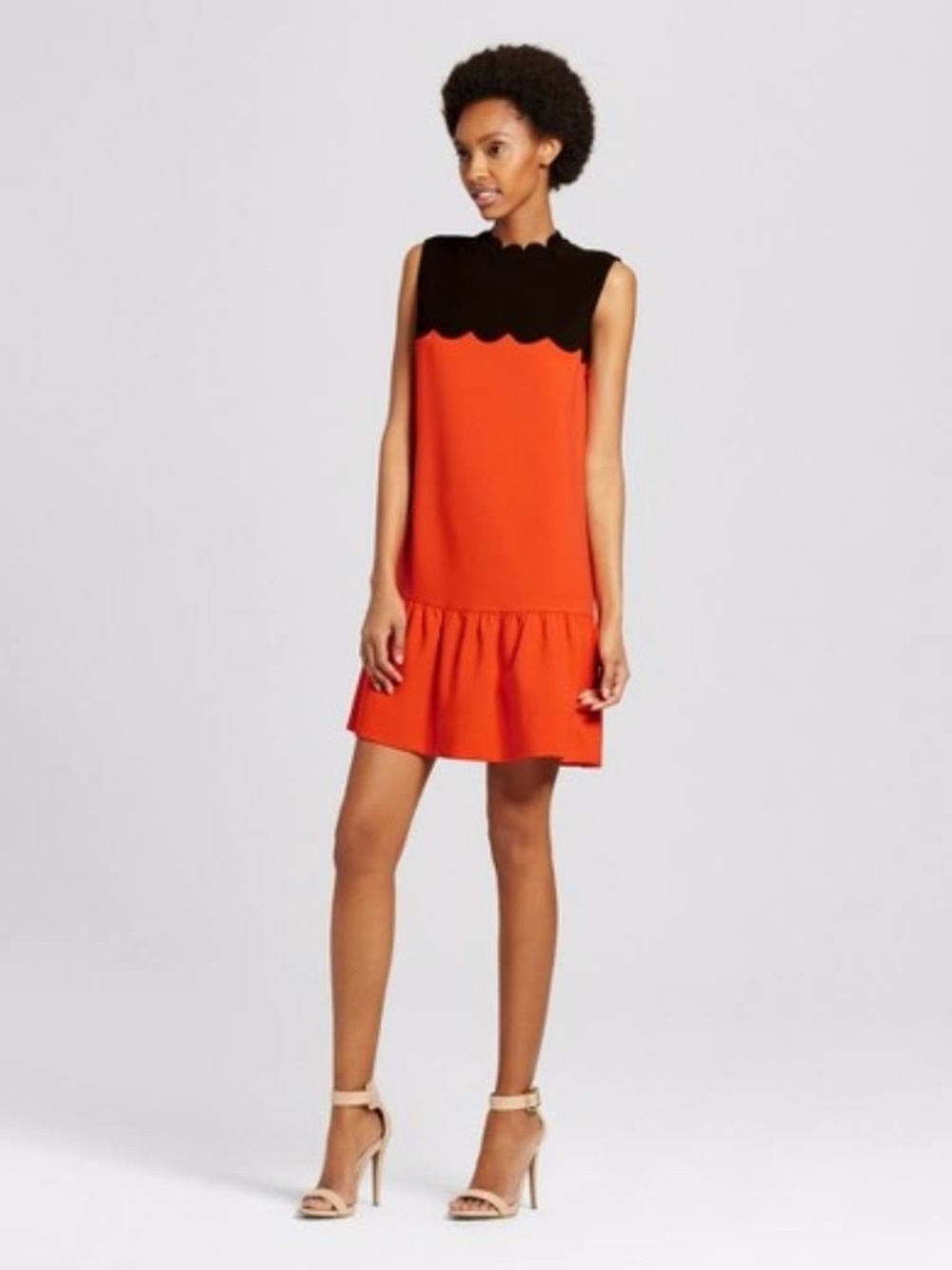 Victoria Beckham for Target Red Scalloped Dress